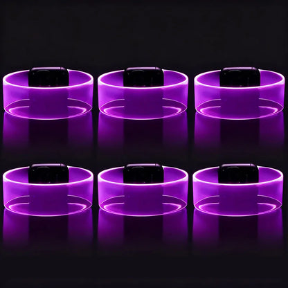 6-60Pcs LED Bracelets for Party Glow in The Dark Flashing Wristband 3 Modes Adjustable Light Up Armband for Wedding Party Favors