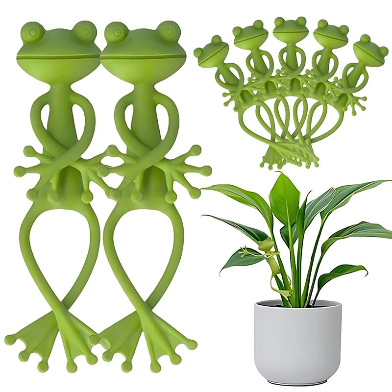 1/3/5PCS Green Frog Shaped Plant Clips DIY Flowers Vines Stem Holder Rack Gardening Gadgets Support for Plants Home Supplies ZYF