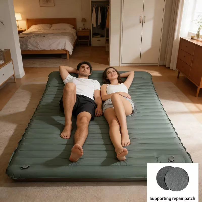 Thickened Double-Layer 3.94-Inch Inflatable Mat, Detachable Inflatable Pad, Suitable for Multiple People