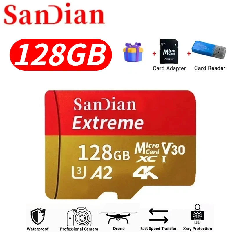 2026 Hot Sale Micro TF Card V30 Class10 High Capacity Flash Memory Card Multiple Sizes for Office Computer/Monitoring/Phones