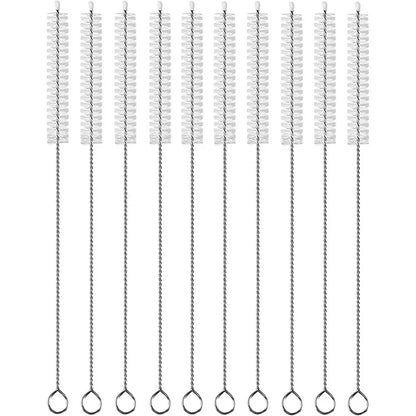 Drinking Straw Cleaning Brush Kit Reusable Tube Pipe Cleaner Nylon Stainless Steel Long Handle Cleaning Brushes for Straws