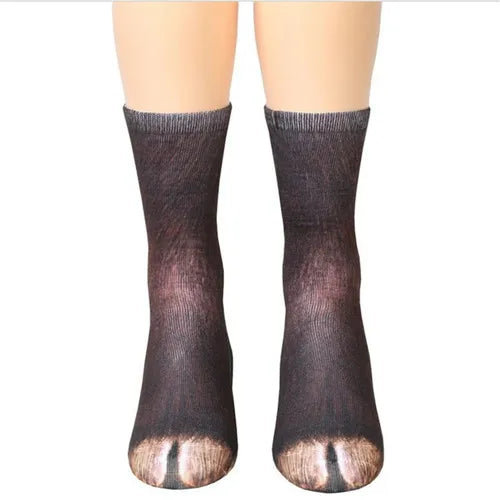 Unisex Funny Print Animal Paw Sole Socks Kawaii Cute Casual Happy Fashion Tube Sokken For Men Women Novelty Gift Dropship