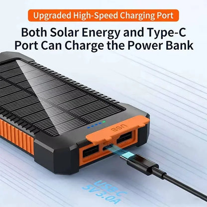 Lenovo CCC 500000mAh Large Capacity Solar Power Bank Super Fast Charging Portable External Battery For iPhone Outdoor Emergency