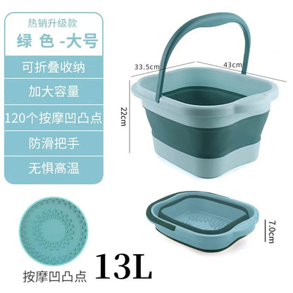 Portable Foot Soaking Tub 2026 - Deep Foldable Design for Home Massage, Knee & Foot Bath Bucket, Compact Plastic Basin