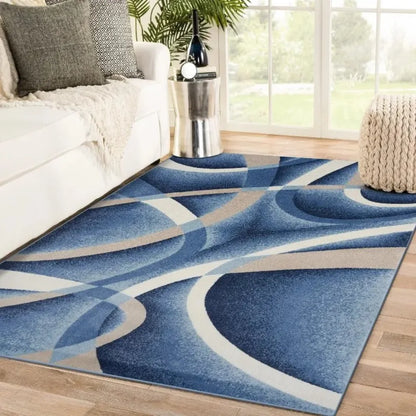 VIKAMA Modern Abstract Geometric Carpet Non-Slip and Easy to Clean Living Room Sofa Rug Office Bedroom Carpet Home Decoration