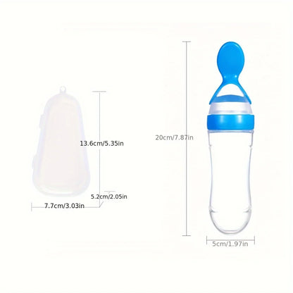 Baby food feeding set silica gel rice paste feeding bottle silica gel fruit and vegetable bag free 2 bite bags