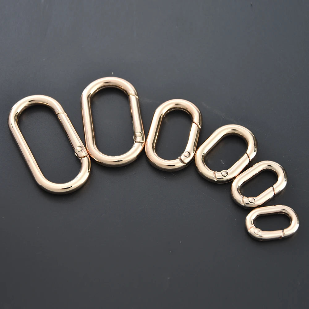 Oval Spring Clasp Clips | Zinc Alloy O-Ring Carabiner Hooks | Purse & Bag Strap Connectors