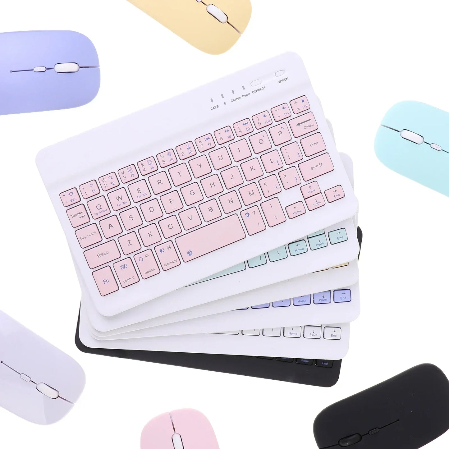NEW Wireless Keyboard Mobile Phone Tablet Computer Bluetooth Keyboard Mouse 1Set