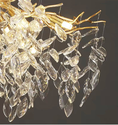 Luxury Gold Crystal LED Chandeliers Living Dining Room Bedroom Lighting Lustre Ceiling Pendant Lamps Indoor Villa Lights Fixture