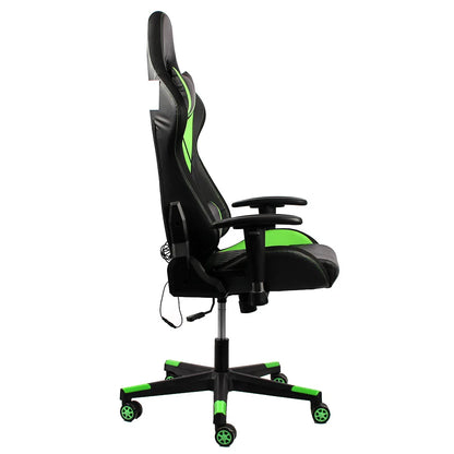 Ergonomic Gaming Chair With Massage Function and Rgb Lights Adjustable Height Recliner With Footrest Headrest for Gamers