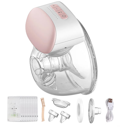 Bebebao Wearable Electric Breast Pump Hands Free Breast Cup 8oz/240ml BPA-free 3 Modes 10 Suction Levels for Breastfeeding