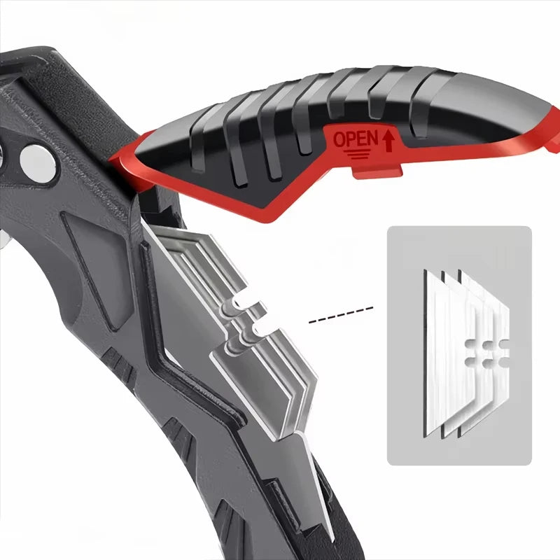 Heavy Duty Folding Utility Knife with Replaceable Blades – for Box, Cable, Cardboard Cutting