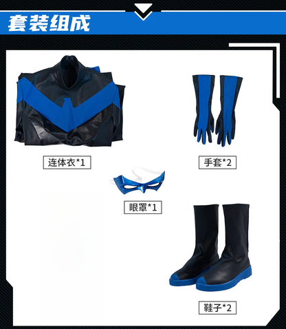 Nightwing Cosplay Costume Uniform Halloween Carnival Party Christmas Play Role Clothes Clothing