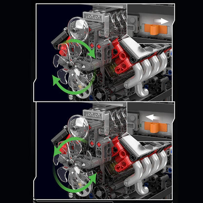 Mould King 10225 Technical Engine Toys The Motorized V8 Car Engine Building Block Assembly Engine Brick Set Kids Christmas Gift