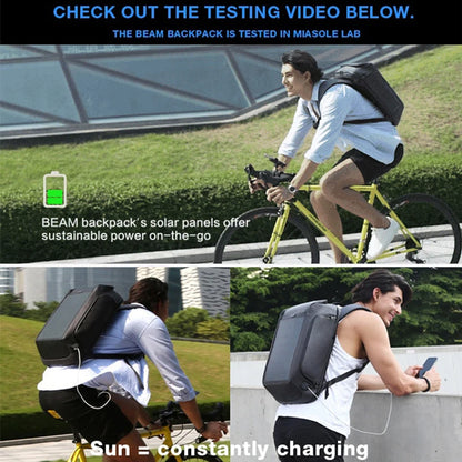 Kingsons Men Beam Backpack Solar Panel +USB Charging Anti-theft/Waterproof/ 15.6 inch Laptop Backpack Male