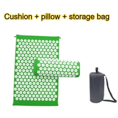 Acupressure Mat Massage Mat Pillow Set Applicator for Neck Foot Yoga Mat with Needle Back Cushion