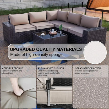 12 Piece Patio Furniture Set, Outdoor Wicker Sectional Sofa, Customized