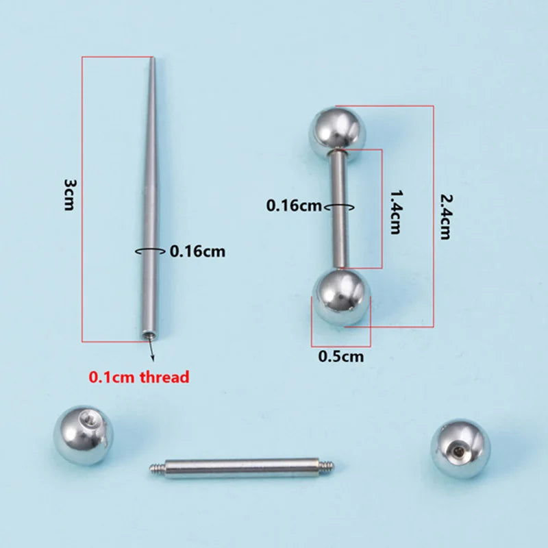 Sterile Body Piercing Tool Kit Surgical Steel Piercing Needles Clamp Pliers Gloves Set Pull Pin Lead Tool Lip Nose Belly Jewelry
