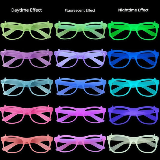 1-10Pcs Luminous Color-changing Glasses Fluorescent Party Decoration Glowing Photo Prop Neon Theme Cold Light Glasses Frame