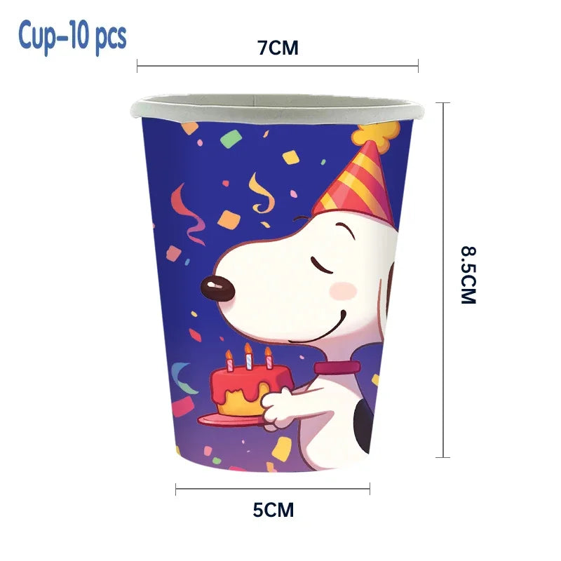 Happy Birthday Party Decorations Dog Banner Flag Foil Latex Balloons White Anime Supplies Baby Boy Girl Kids Cute Toy Gifts