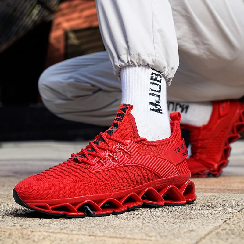 Men's Mixed-Color Air Mesh Sneakers | Lace-Up Casual Shoes | Running and Everyday Wear