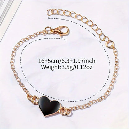 Ladies' Fashion Quartz Watch Set with Roman numerals and heart-shaped pendant bracelet,12pcs - Alloy case,