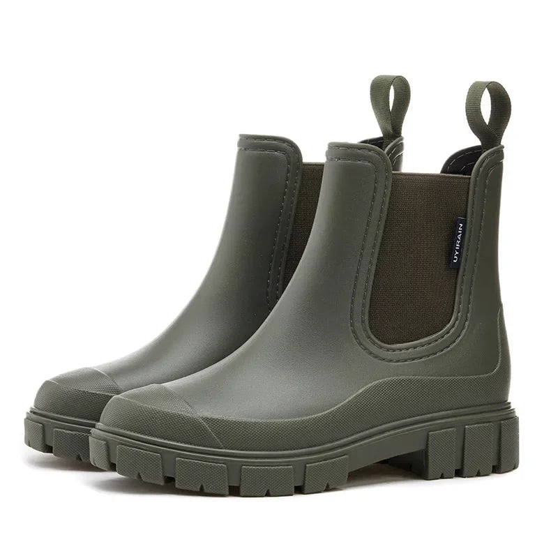Winter Women's Boots Cotton Padded Women's Rain Shoes Midsole Rain Boots Women Wear-resistant Waterproof Anti Slip Rubber Shoes