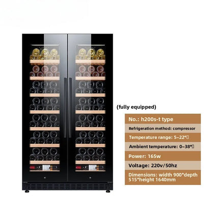 Dual-Door Dual-Zone Home Wine Cooler – Refrigerated Cabinet with Constant Temperature and Humidity Control