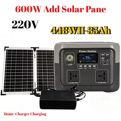 New 800W 589WH Portable Power Station 600W/800W Solar Generator LiFePO4 Backup Power Bank for Outdoor Camping Home Emergency