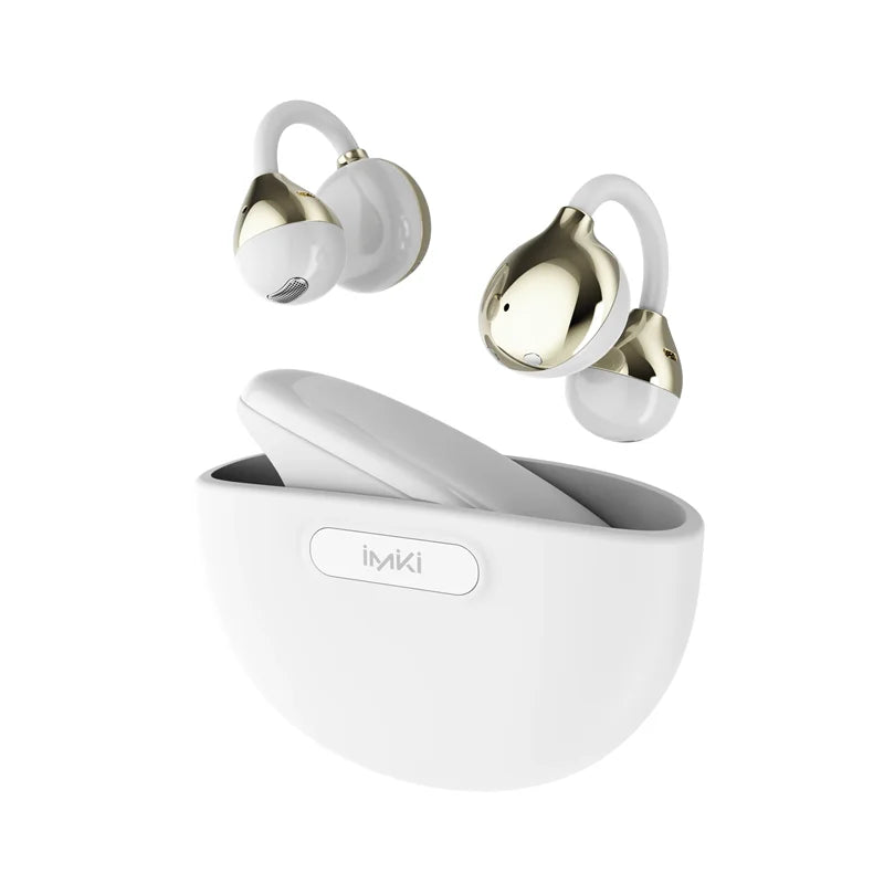 IMIKI SP2 Clip On Earbuds Open Ear Wireless Bluetooth 5.4 Ear Clip Headphones 4 Mics ENC Clear Call  Waterproof Sports Earphones