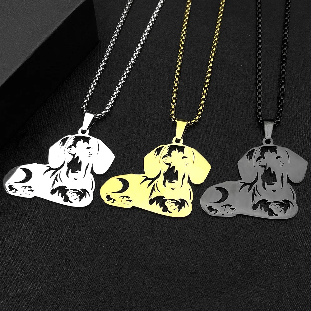 Dachshund Dog Chain For Women Men Stainless Steel Silver Color Lovely Animal Family Pet Fashion Necklace Jewelry Accessory