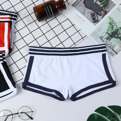 Women's Low-Waist Boxer Boyshort Panties Single Piece Comfortable Breathable Sport Underwear Ladies Intimate Lingerie Women's pa