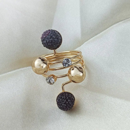 Exaggerated Luxury Vintage Geometric Rhinestone Opening Ring Knuckle Finger Antique Rings for Women Punk Statement Jewelry Gift