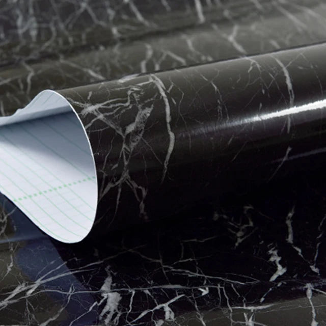 Marble Self Adhesive Foil Wallpaper for Desktop Cabinet Decor PET Paper in Rolls Waterproof Oil Proof Stickers for Kitchen Wall