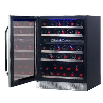 Airo NSX OEM JG45H 45 Bottles Stainless Steel Built-In Electric Compressor Wine Cooler Dual-Zone Electronic Temperature Control