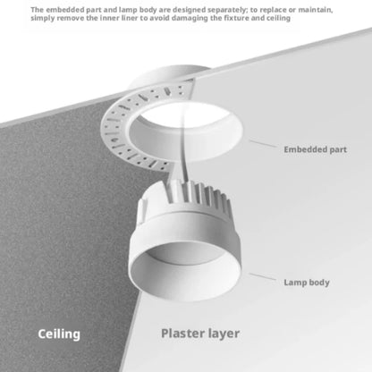CANTH Pre-installed Ultra-thin Bezelless Downlight, Embedded Anti-glare Ceiling Light, Household Non-centralized Light Fixture