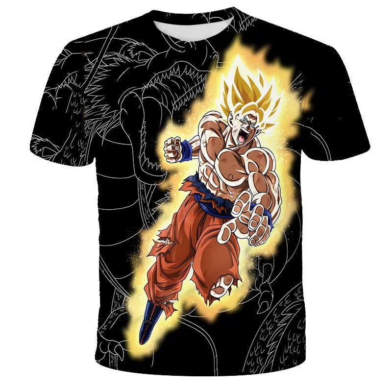 Anime Dragon Ball Son Goku 3D Print Kids T Shirt Summer Fashion Casual