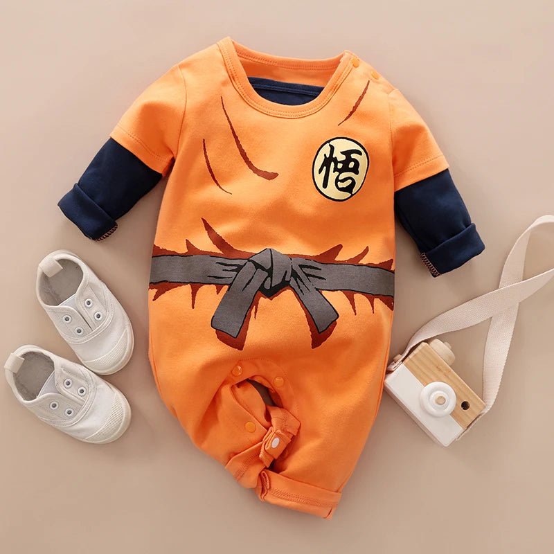 Newborn Baby Anime Cape Style Children Long Sleeve Cotton Bodysuit, Cute Kids Boys Girls Romper