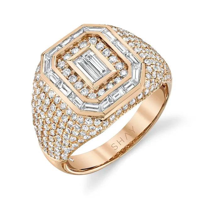 European and American Trendy Inlaid Crystal Women Men's Rings Banquet Fashion Business Ring Jewelry