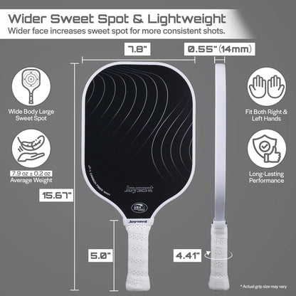 Joysent Pickleball Paddle USAPA T300 Carbon Fiber Pickleball Racket PP Honeycomb 14mm Pickle Ball Paddle For Beginner Men Women