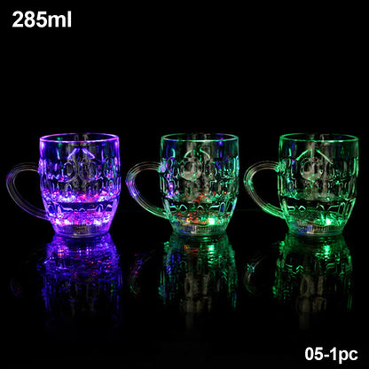 New Flashing Cup Wine Beer Whisky Mug Water Beverage Drinking Glass LED Automatic Glowing Cup Party Decorative Supplies