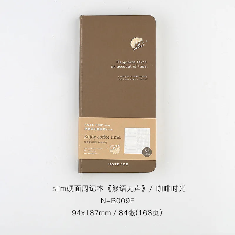 Kawai Self Filled Weekly Diary Notebook Silent Literary Forest Style Fresh Retro Slim Weekly Plan Book Office School Supplies
