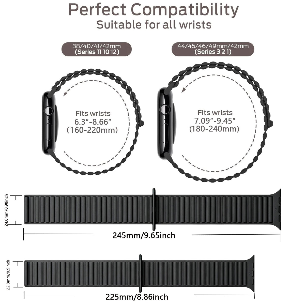 Silicone Strap For Apple Watch 46mm 42mm 49mm Magnetic Band For iWatch Ultra 3 2 Series 12 11 10 9 8 7 6 5 SE Bracelet Correa