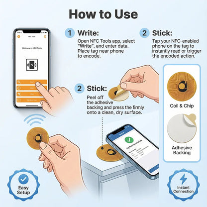 10mm FPC NFC Tag NTAG213 Rewritable Sticker for iPhone Android Devices Mini RFID Sticker 144 Bytes for Smart Home Automation