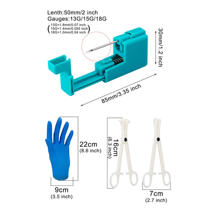 Body Piercing Tool Kit Easy to Use Body Piercing Gun Lip Nose Tongue Cartilage Eyebrow Navel Piercing Jewelry for Women Men