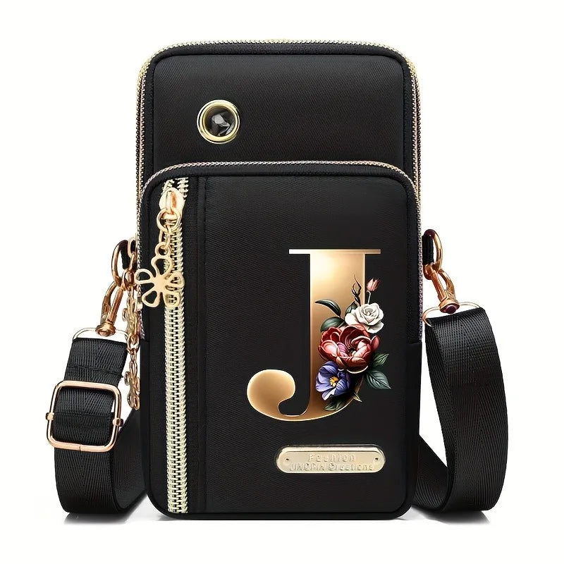 Huaben Letter Z Printed Fashion Casual Messenger Bag Change New Nylon Cloth New Mobile Phone Bag Women's Bag