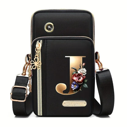 Huaben Letter Z Printed Fashion Casual Messenger Bag Change New Nylon Cloth New Mobile Phone Bag Women's Bag