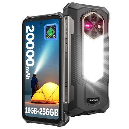 Ulefone RugKing 5 Pro 20000mAh Rugged Phone Android 16 16GB+256GB IP68/IP69K Waterproof Smartphone 6.78 FHD+ Night Camera 4G