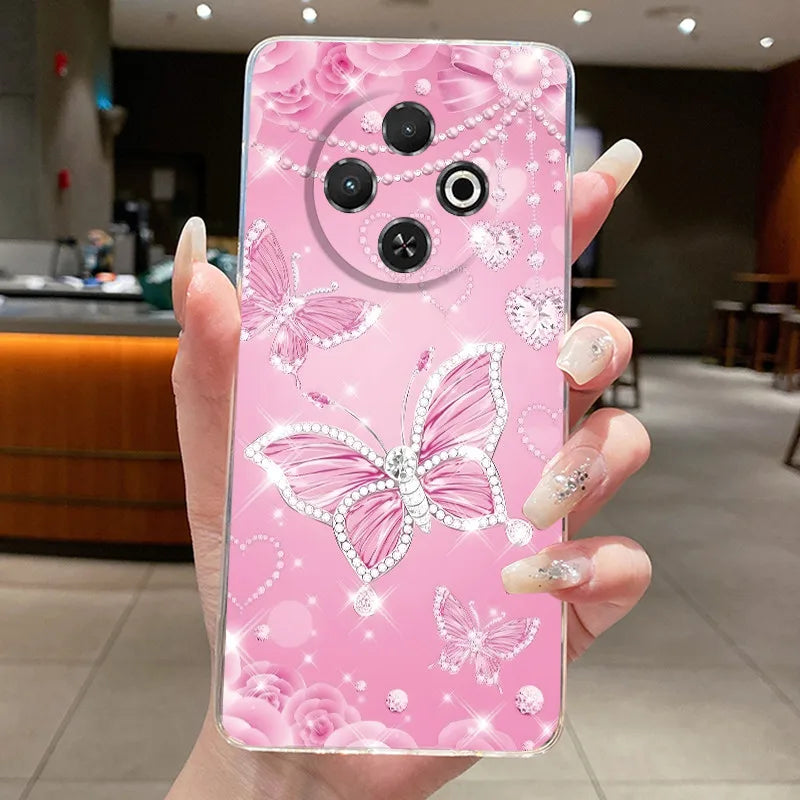 For Tecno Spark 30C Case kl5 kl5n Aesthetic Butterfly Flower Clear Soft Silicone Back Cover Techno Spark 30C Phone Case k15 k15n