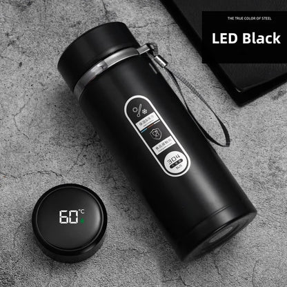 SoftAura Stainless Steel Thermos Bottle LED Temperature Display 500ML- 1L Sus304 Vacuum Flask Portable Cup  2026 New